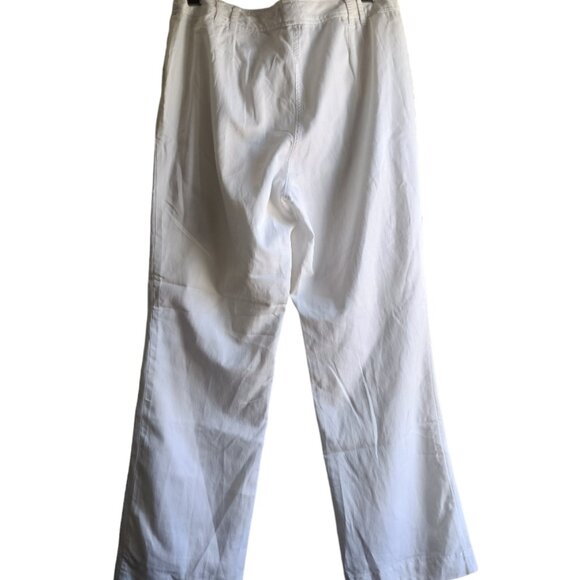 🤑$5 SALE🤑10🚢🏖️ Jacob Fitted White Trousers Vacation Pants - Picture 3 of 10
